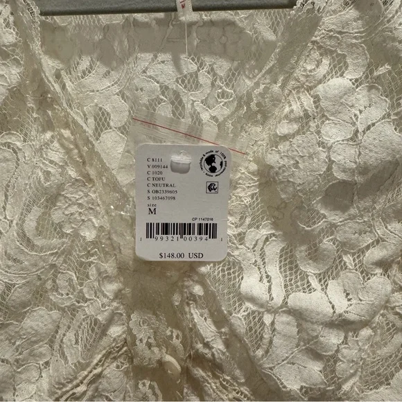 NWT - Free People Whispering Love Lace Peplum Blouse - Tofu - Picture 2 of 4